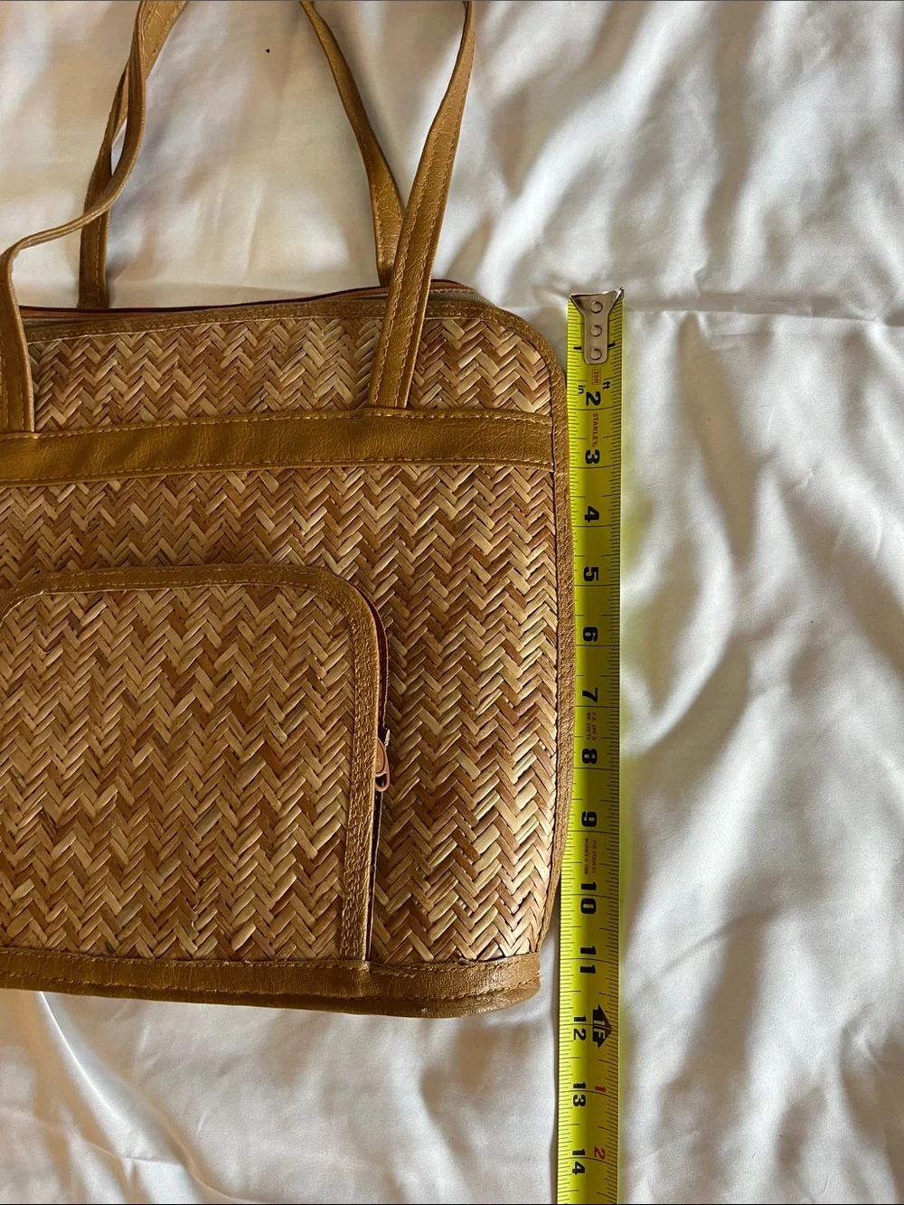 Woven Straw Tote Bag in Brown
